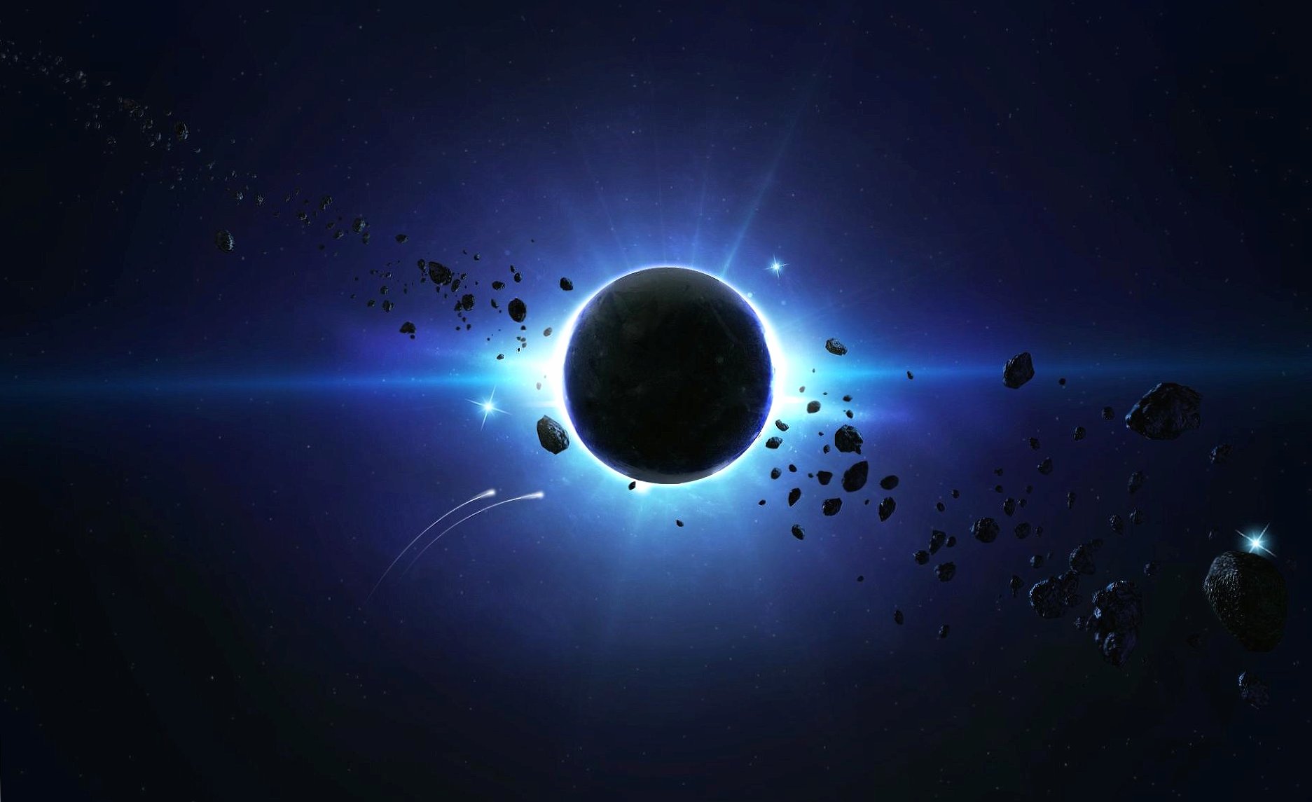 Space eclipse at 320 x 480 iPhone size wallpapers HD quality