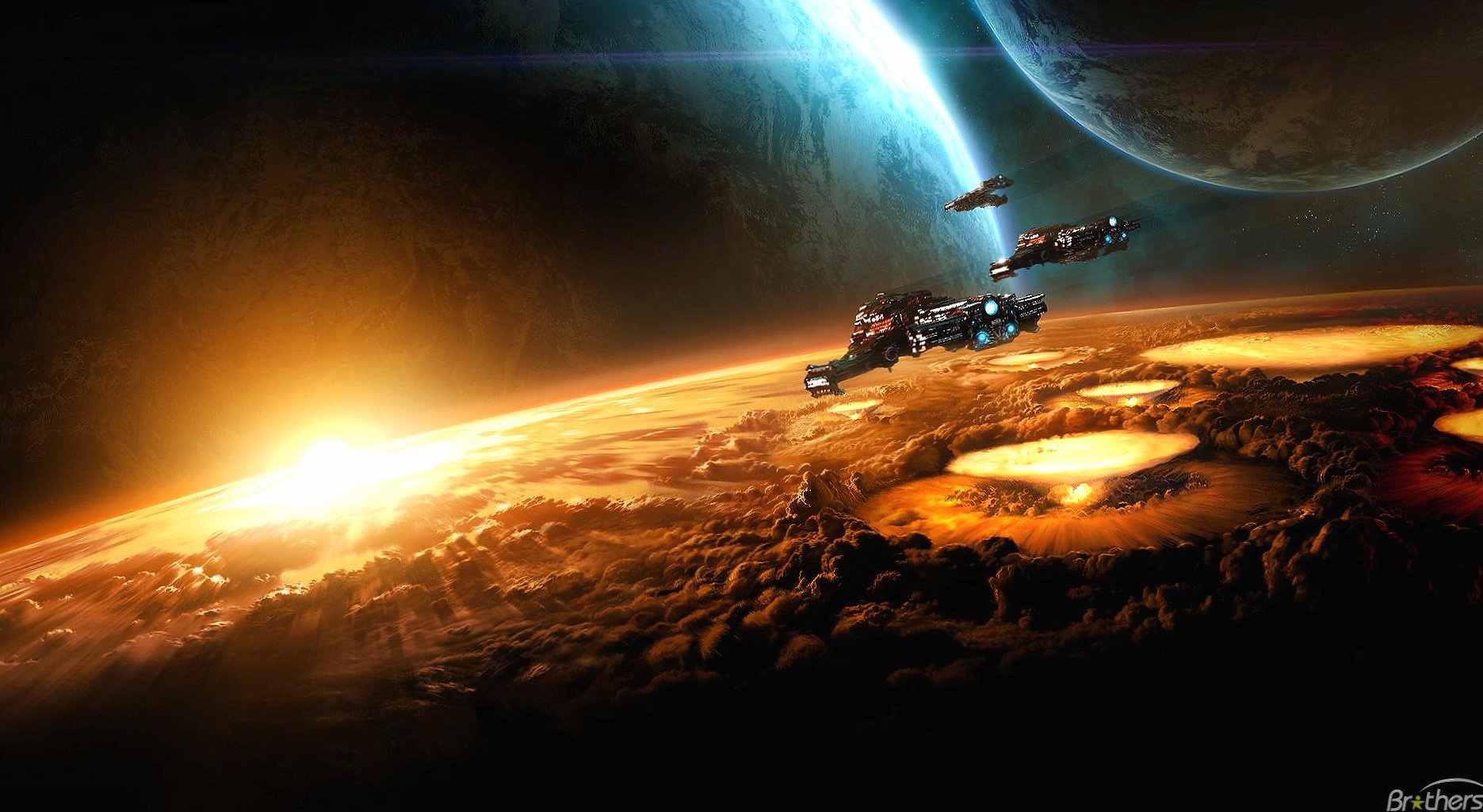 Spaceships coming at 640 x 1136 iPhone 5 size wallpapers HD quality