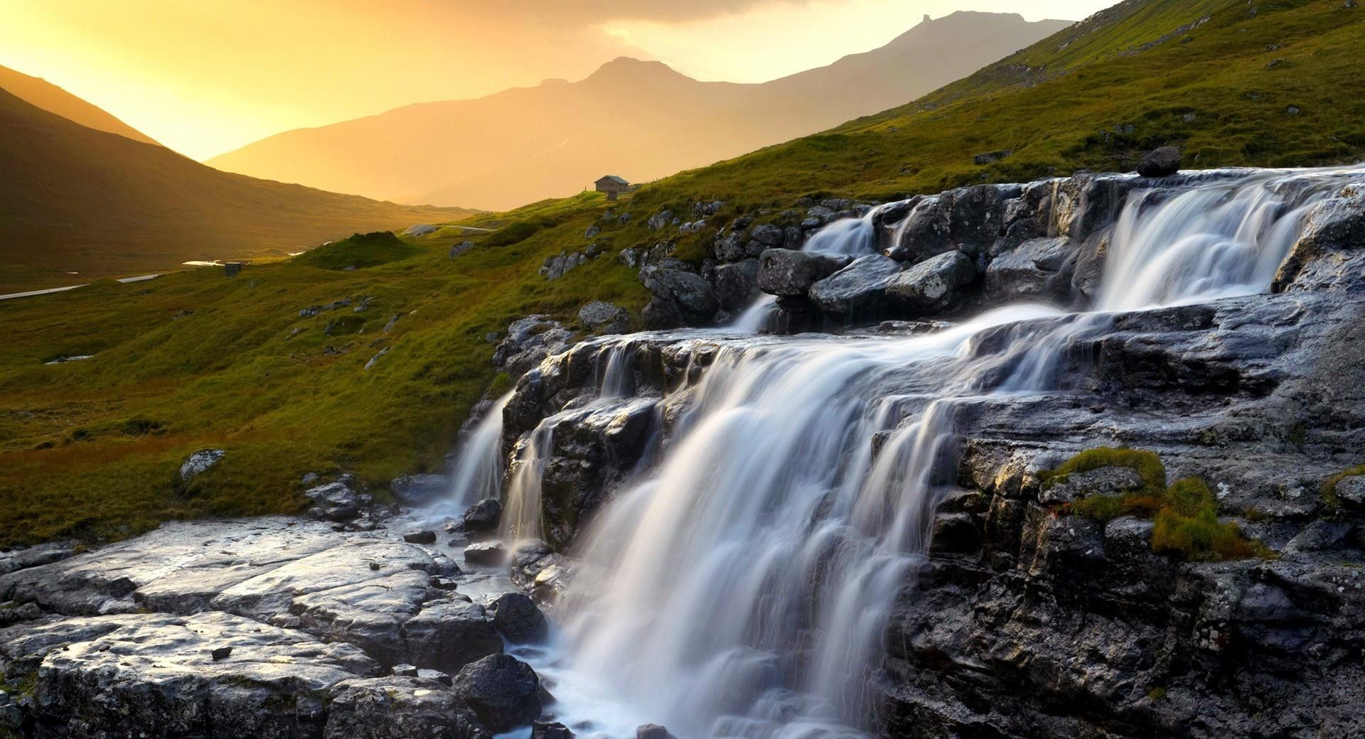 Stepped Waterfall at 640 x 1136 iPhone 5 size wallpapers HD quality