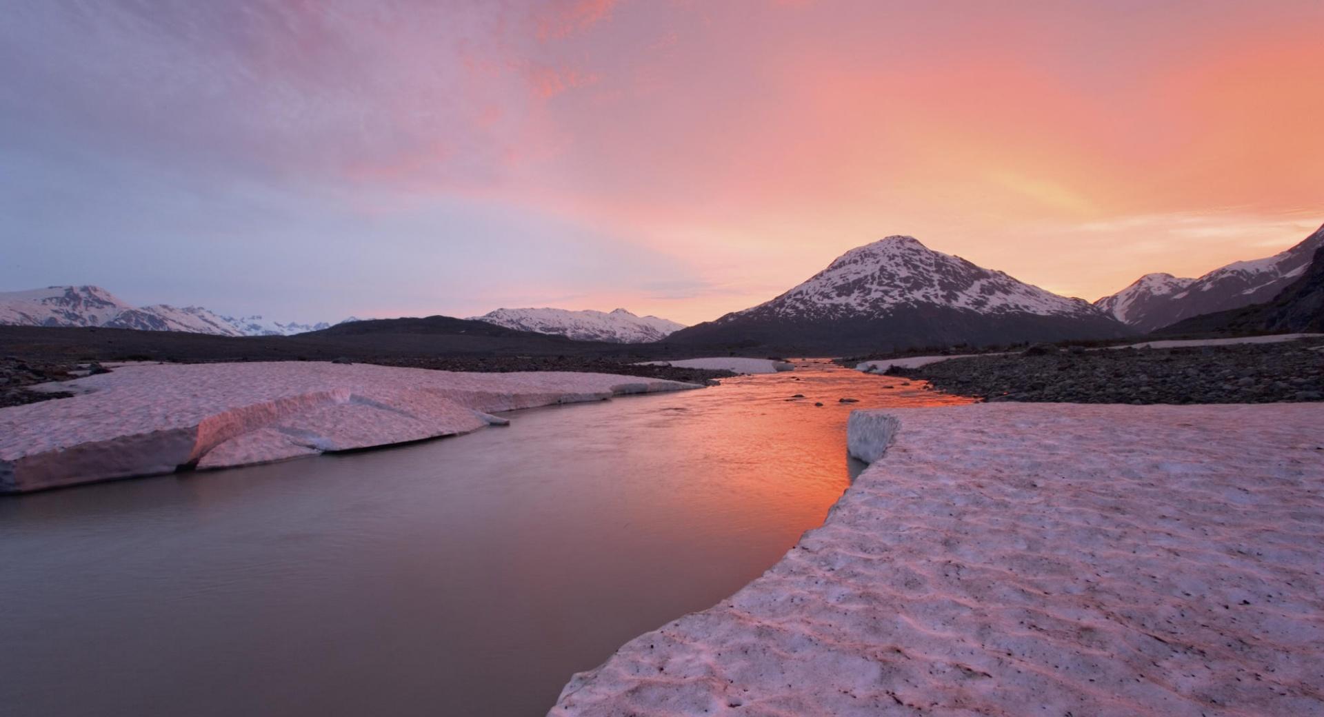 Sunset Alsek River British Columbia Canada wallpapers HD quality