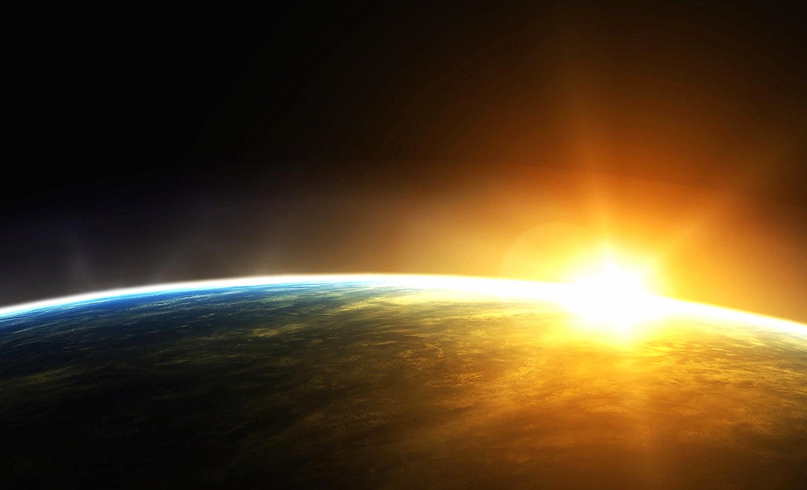 Sunset from space at 1280 x 960 size wallpapers HD quality