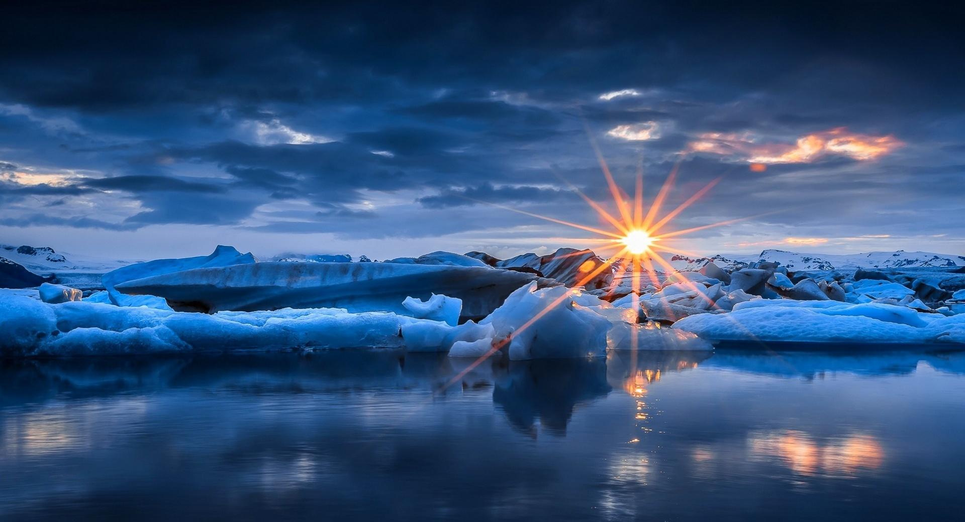 Sunset Over Ice at 1152 x 864 size wallpapers HD quality