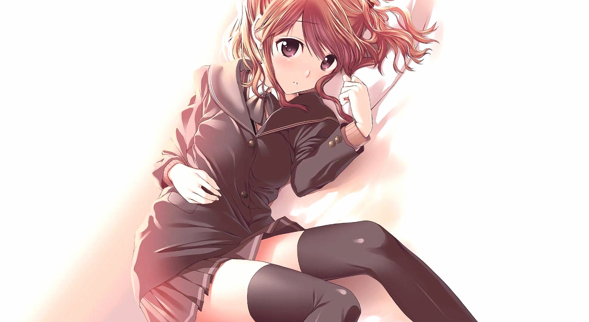 Thinking girl anime at 750 x 1334 iPhone 6 size wallpapers HD quality