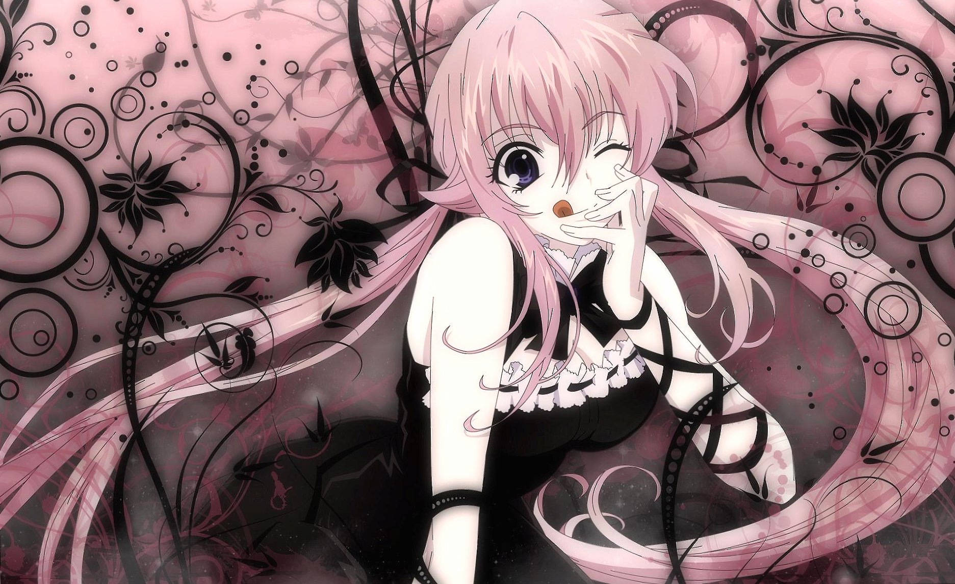 Violet pink girl anime wallpapers HD quality