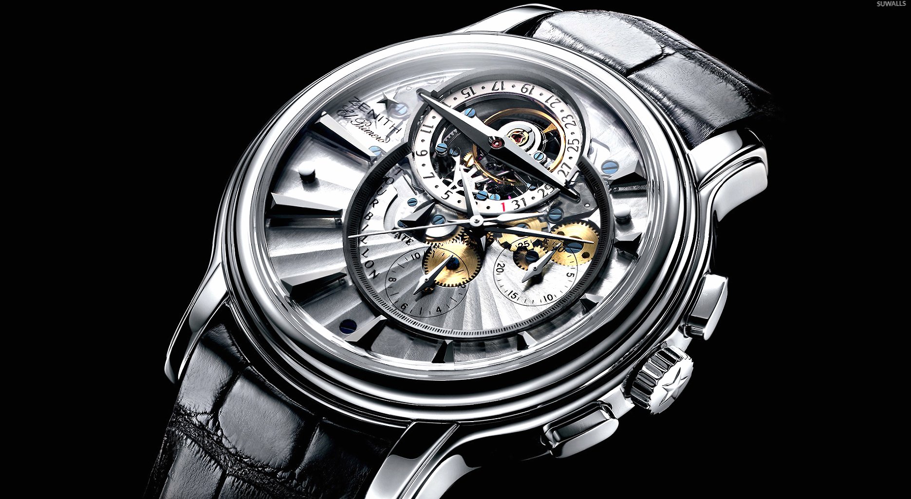 Zenith silver watch at 640 x 960 iPhone 4 size wallpapers HD quality