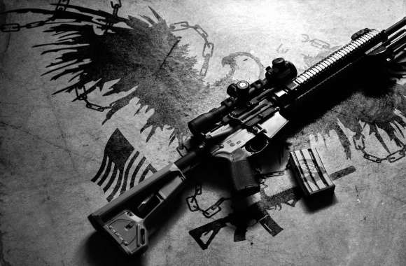 AR-15 rifle on the ground wallpapers hd quality