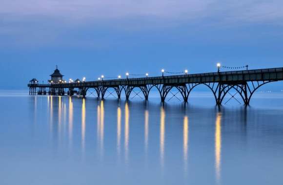 Clevedon Pier at Dusk wallpapers hd quality