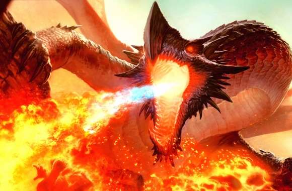 Fire dragon huge fantasy wallpapers hd quality