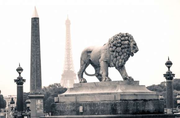 France paris lion statue monument wallpapers hd quality