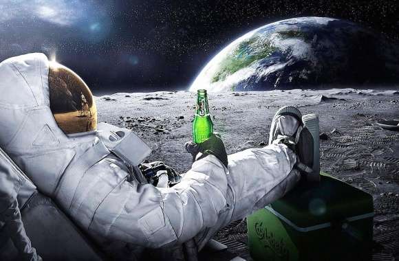 Funny a beer in the moon