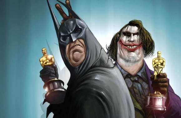 Funny joker and batman fat and old