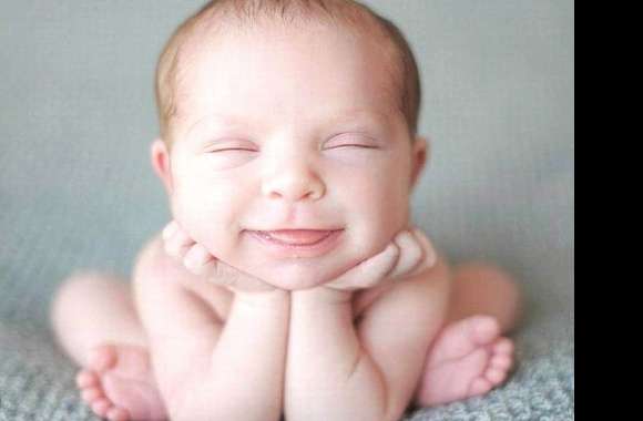 Funny little smiling baby