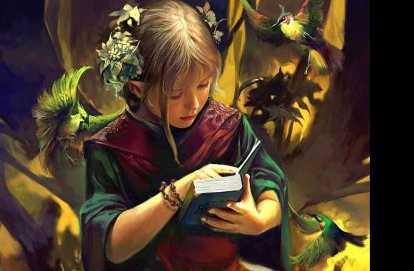Girl and fantasy book wallpapers hd quality