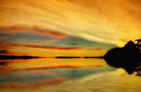Golden Sunrise Reflection wallpapers hd quality