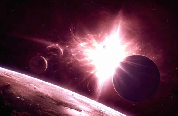 Lighting sun star planets