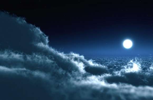 Moon Above Clouds wallpapers hd quality