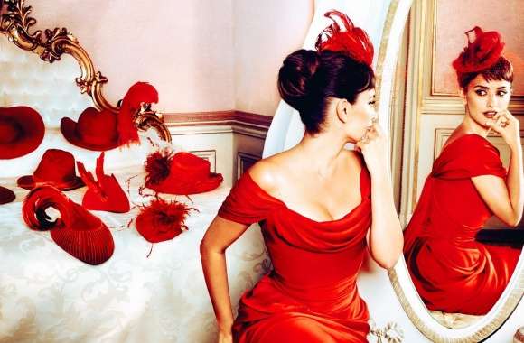 Penelope Cruz in Red Dress wallpapers hd quality