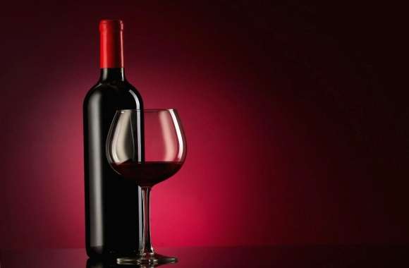 Red wine bottle and glass wallpapers hd quality