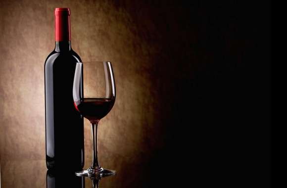 Red wine glass and bottle wallpapers hd quality
