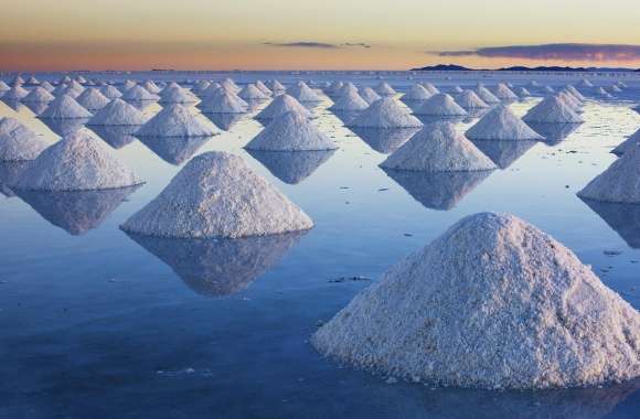 Salt Mounds At Salar De Uyuni, Bolivia