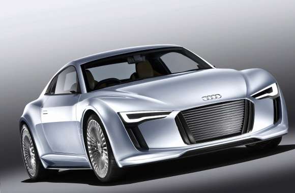 Silver Audi e-tron front side view wallpapers hd quality