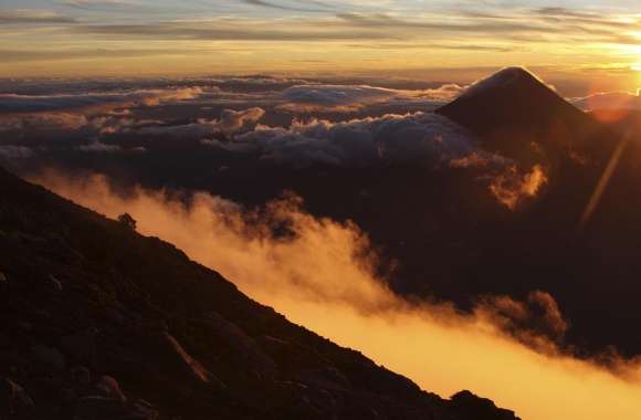 Sunrise Over Acatenango Volcano, Guatemala