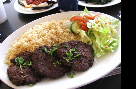 Turkish plate with rice and meat