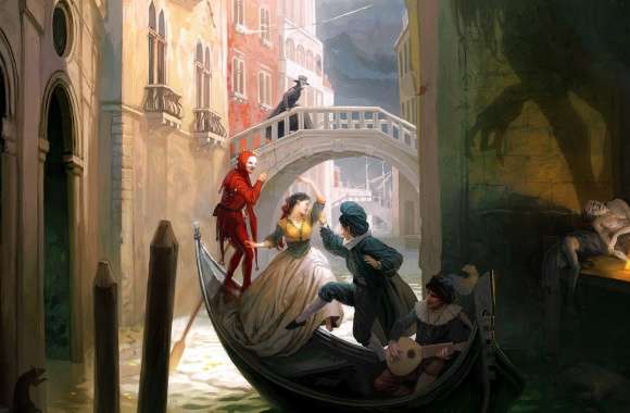 Venician Gondola Painting wallpapers hd quality