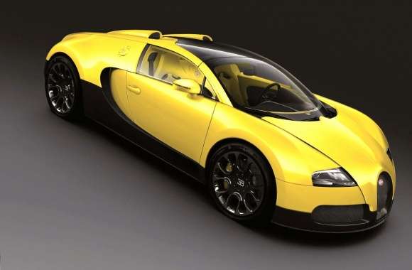 Yellow Bugatti Veyron top view