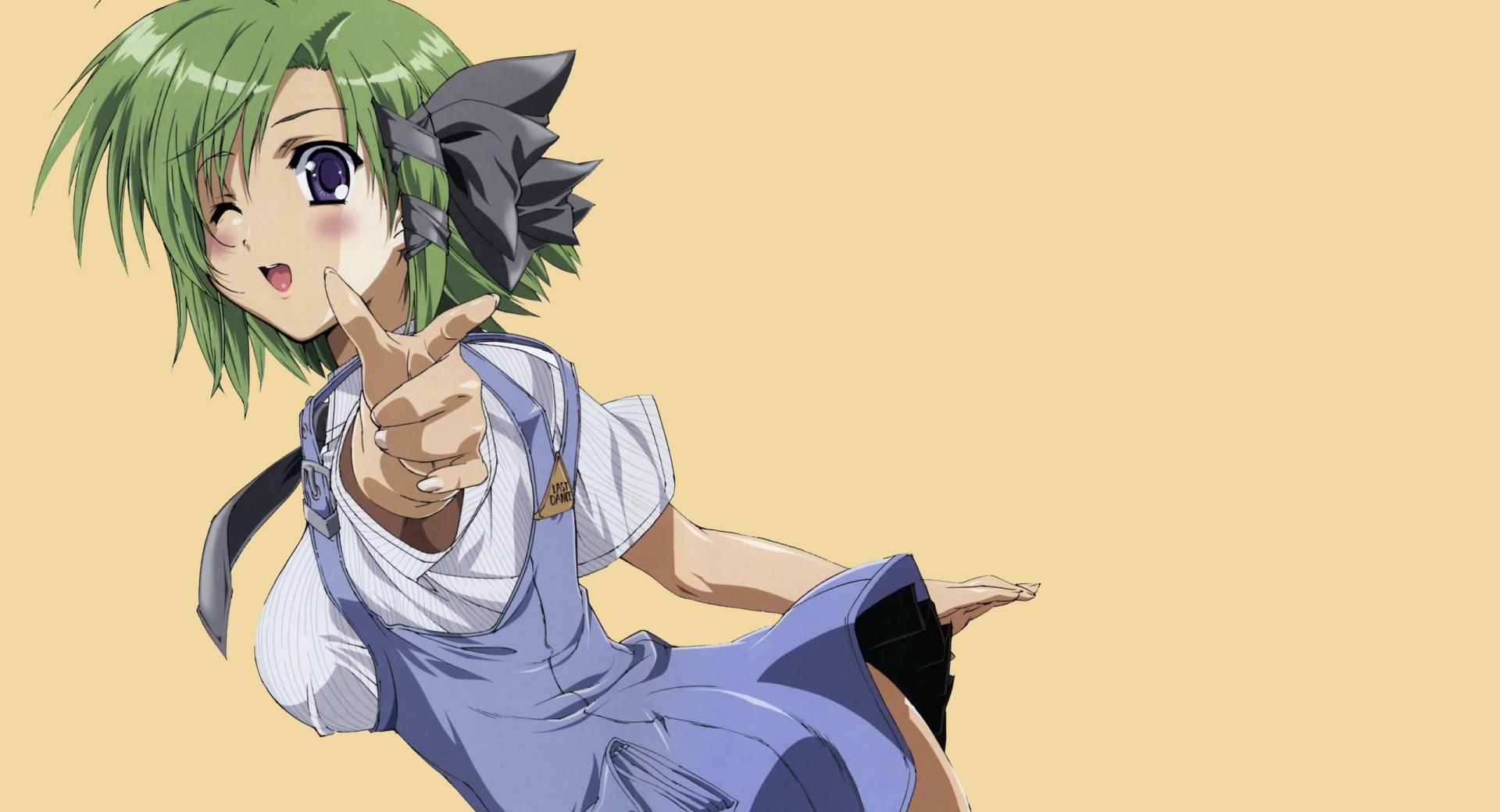 Anime Girl With Green Hair at 1152 x 864 size wallpapers HD quality