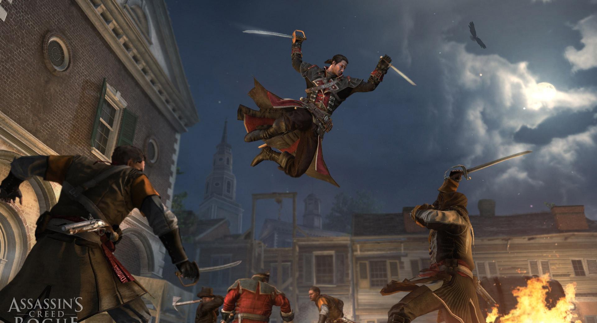 Assassins Creed Rogue Jump to Kill at 1024 x 1024 iPad size wallpapers HD quality