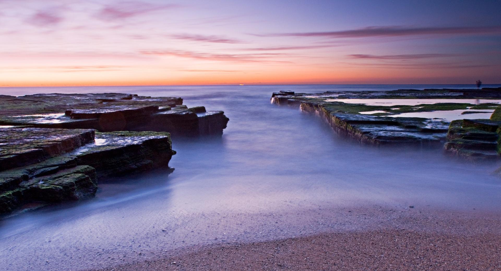 Beautiful Sea Horizon, Sunset at 320 x 480 iPhone size wallpapers HD quality