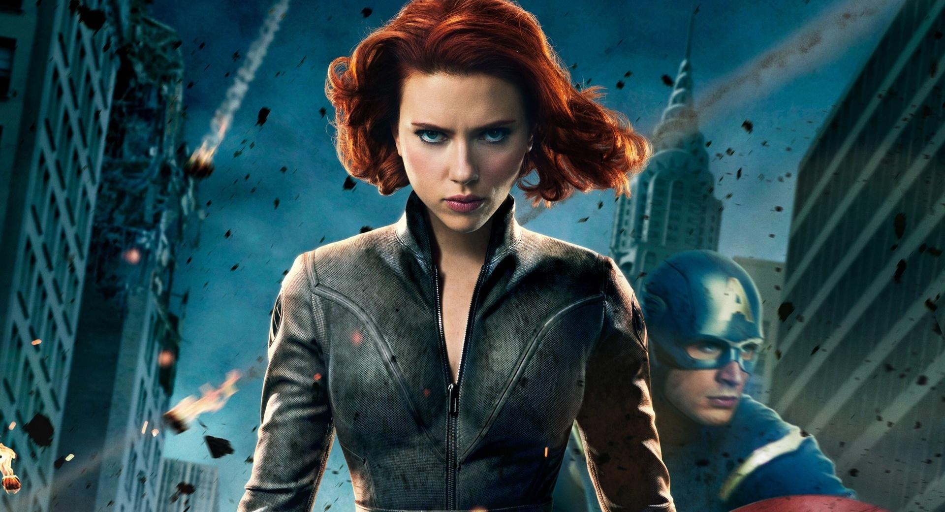 Black Widow Scarlett Johansson at 640 x 960 iPhone 4 size wallpapers HD quality