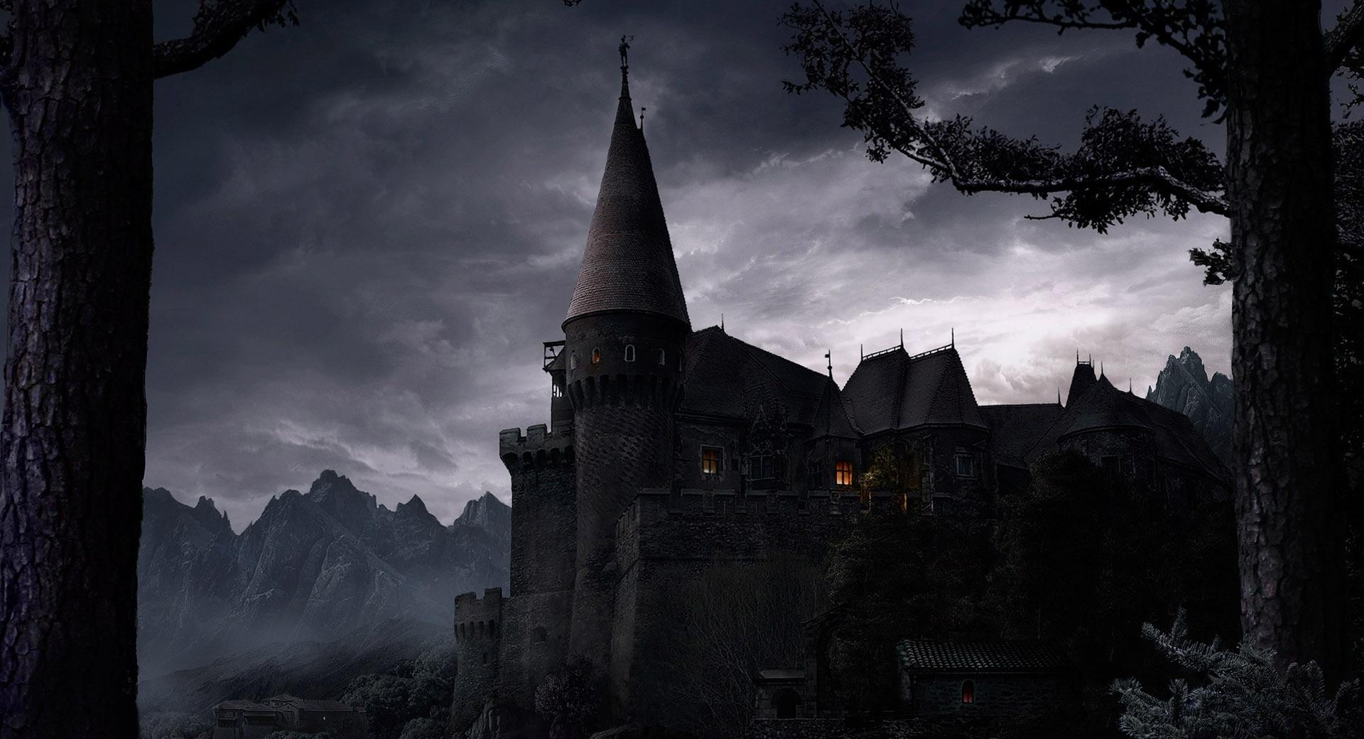 Dark Castle at 640 x 960 iPhone 4 size wallpapers HD quality