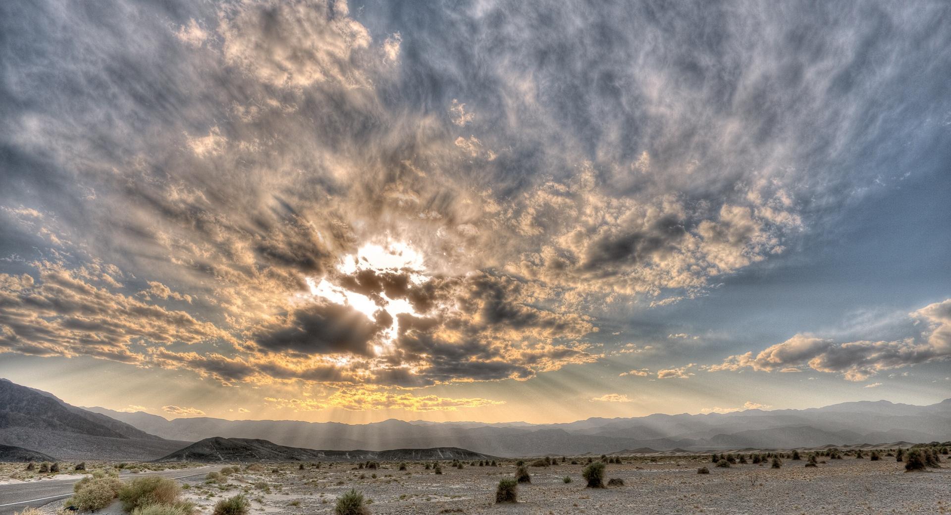 Desert Landscape HDR at 320 x 480 iPhone size wallpapers HD quality