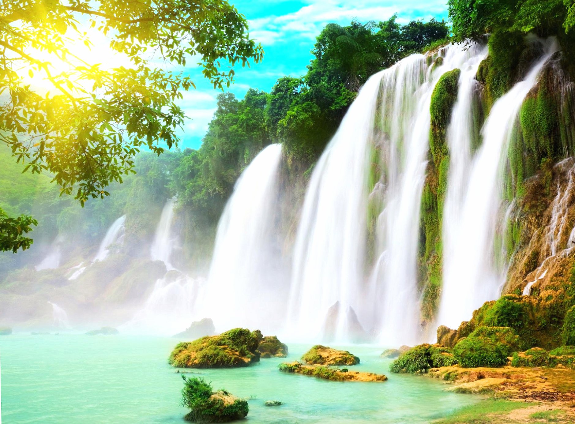 Detian vietnam waterfall wallpapers HD quality