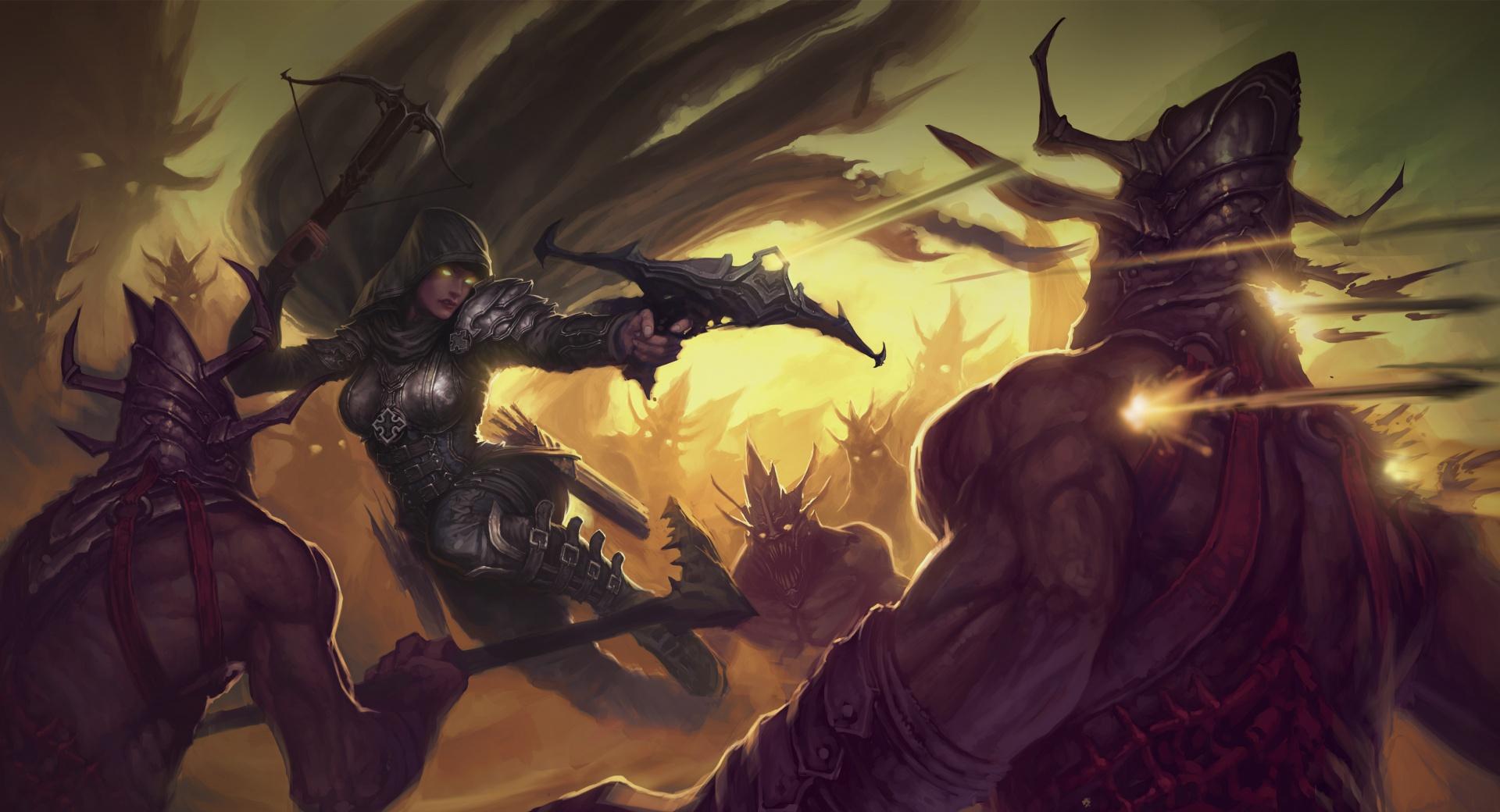 Diablo 3 Demon Hunter at 640 x 960 iPhone 4 size wallpapers HD quality