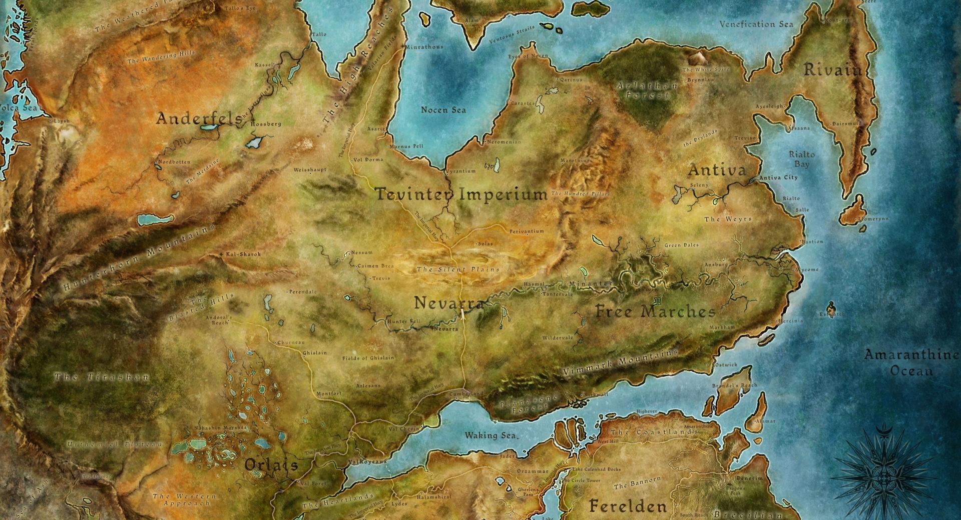 Dragon Age 2 Map at 1600 x 1200 size wallpapers HD quality