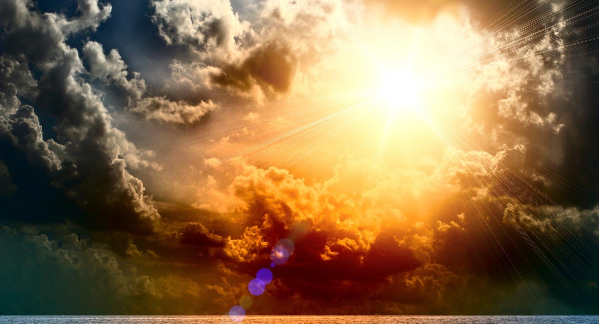 Earth Sunbeams at 2048 x 2048 iPad size wallpapers HD quality