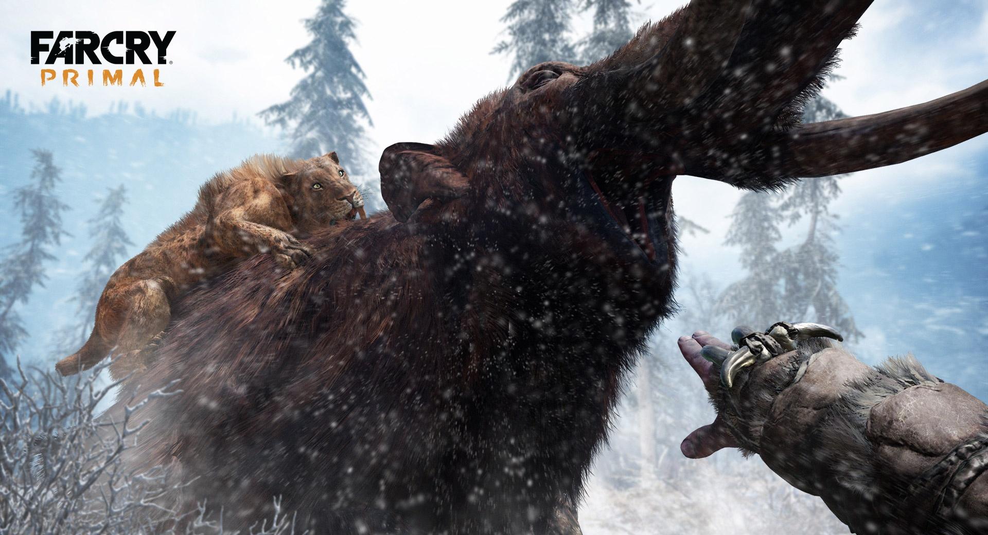 Far Cry Primal Tiger vs Mammoth wallpapers HD quality