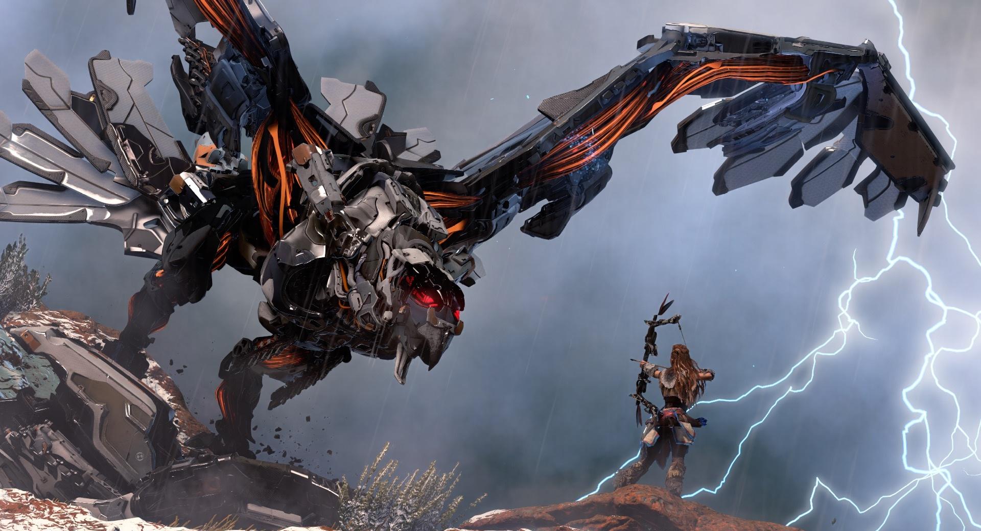 Horizon Zero Dawn Stormbringer at 320 x 480 iPhone size wallpapers HD quality