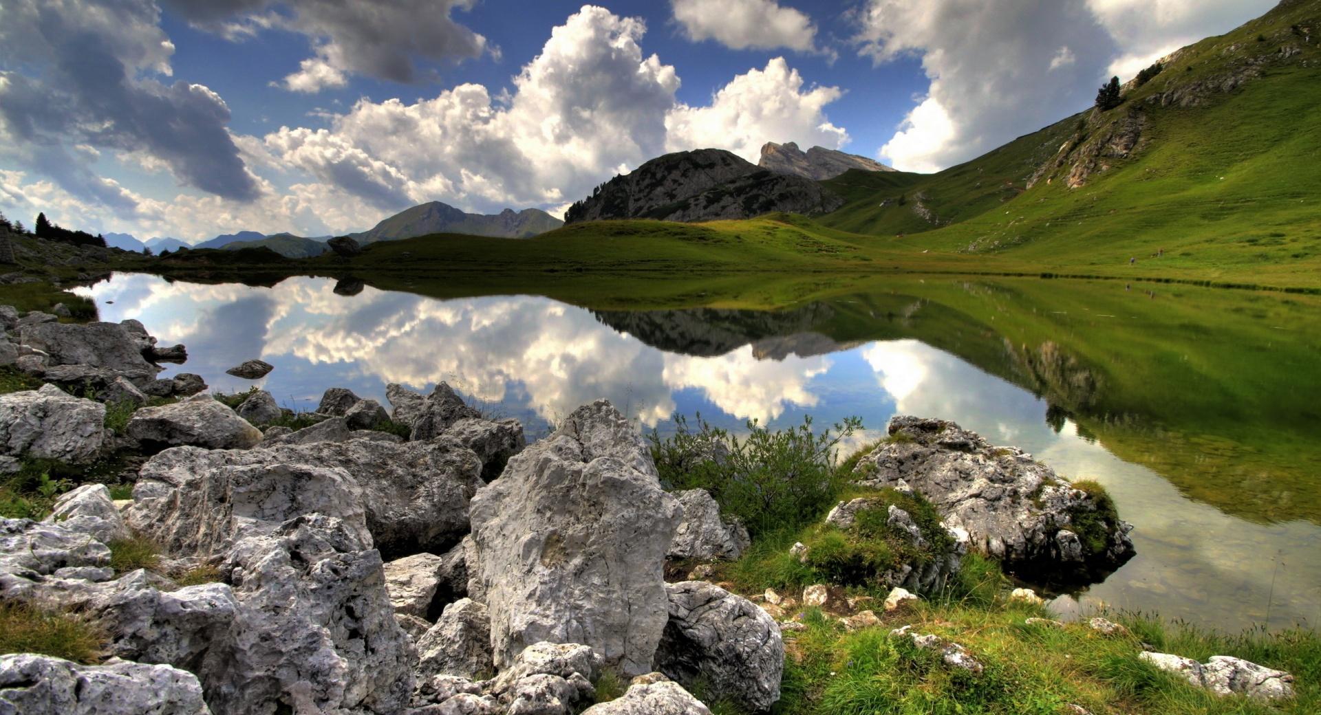 Lake In The Mountains at 640 x 1136 iPhone 5 size wallpapers HD quality