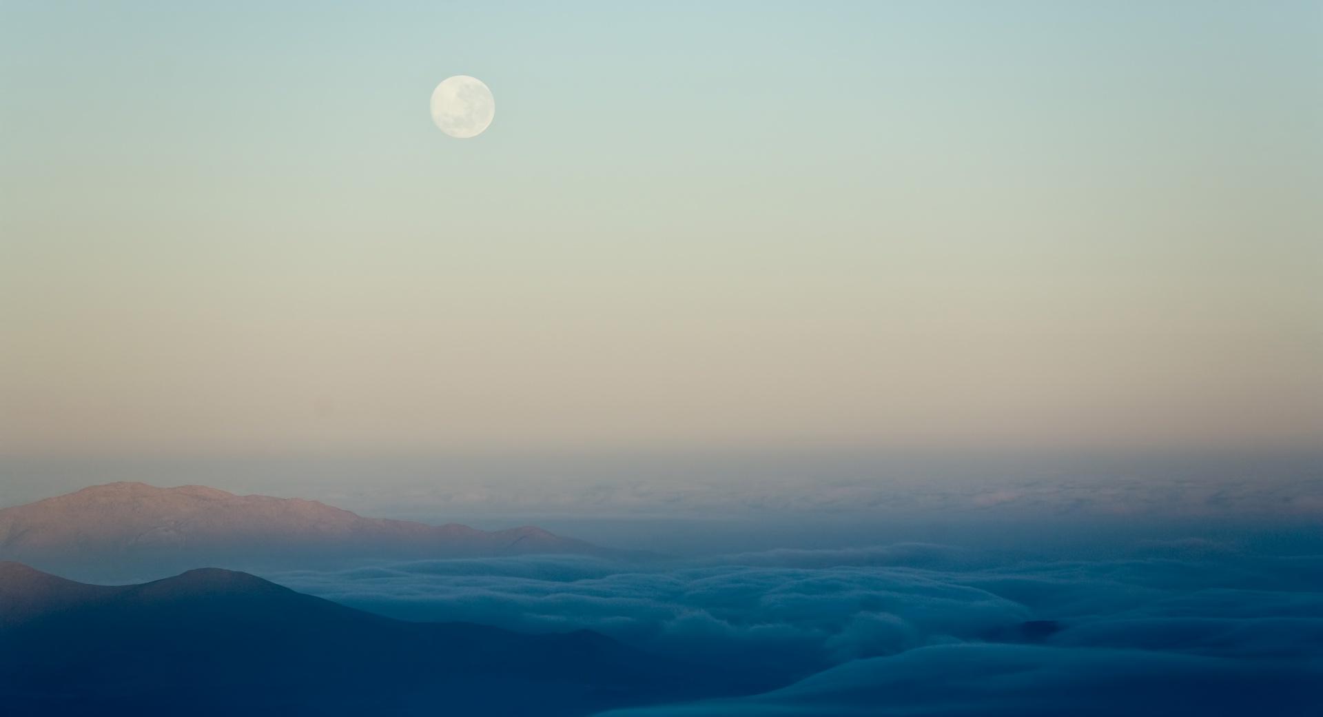 Moon Above The Clouds at 320 x 480 iPhone size wallpapers HD quality