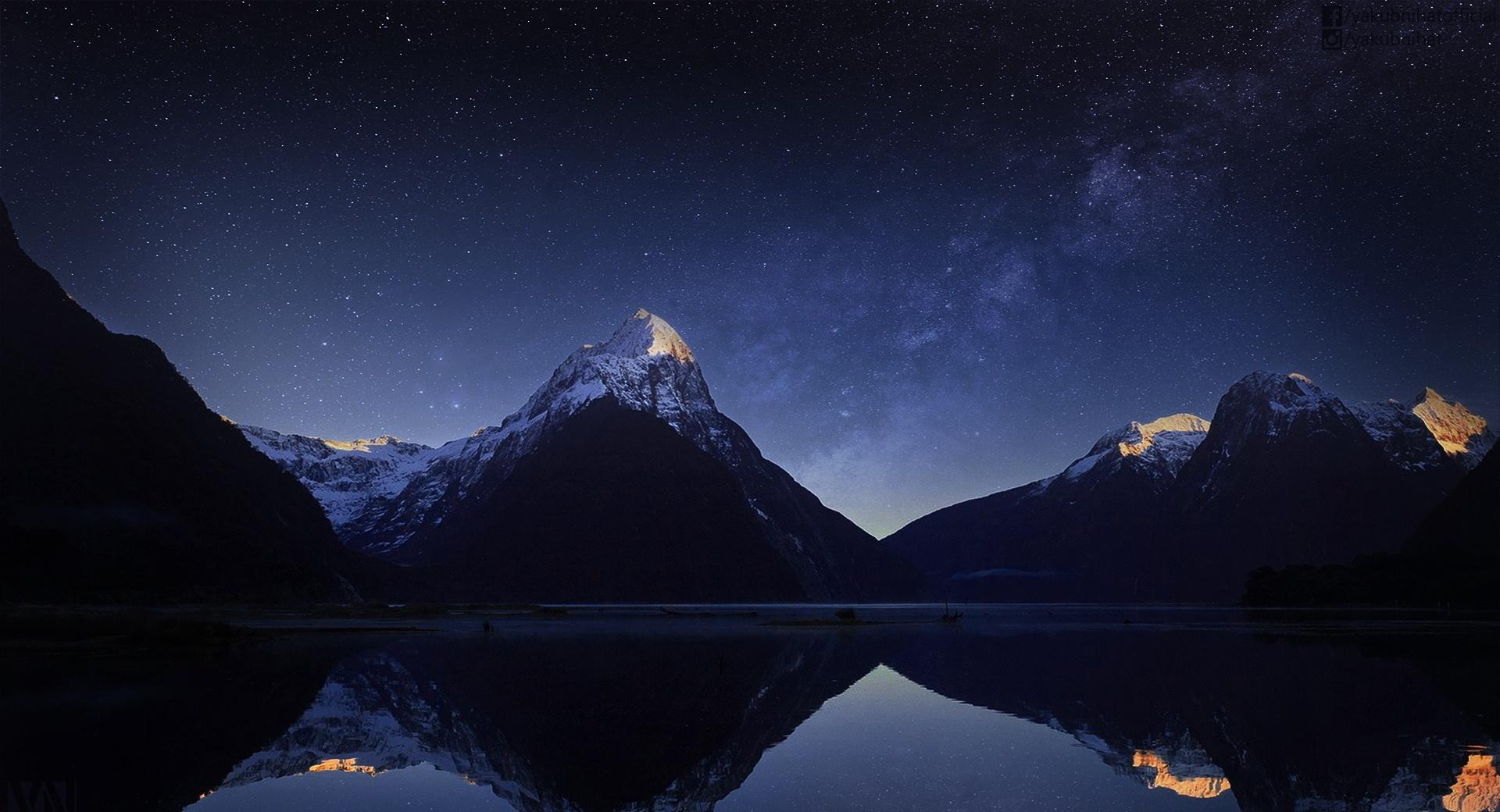Mountain Milky Way by Yakub Nihat at 2048 x 2048 iPad size wallpapers HD quality