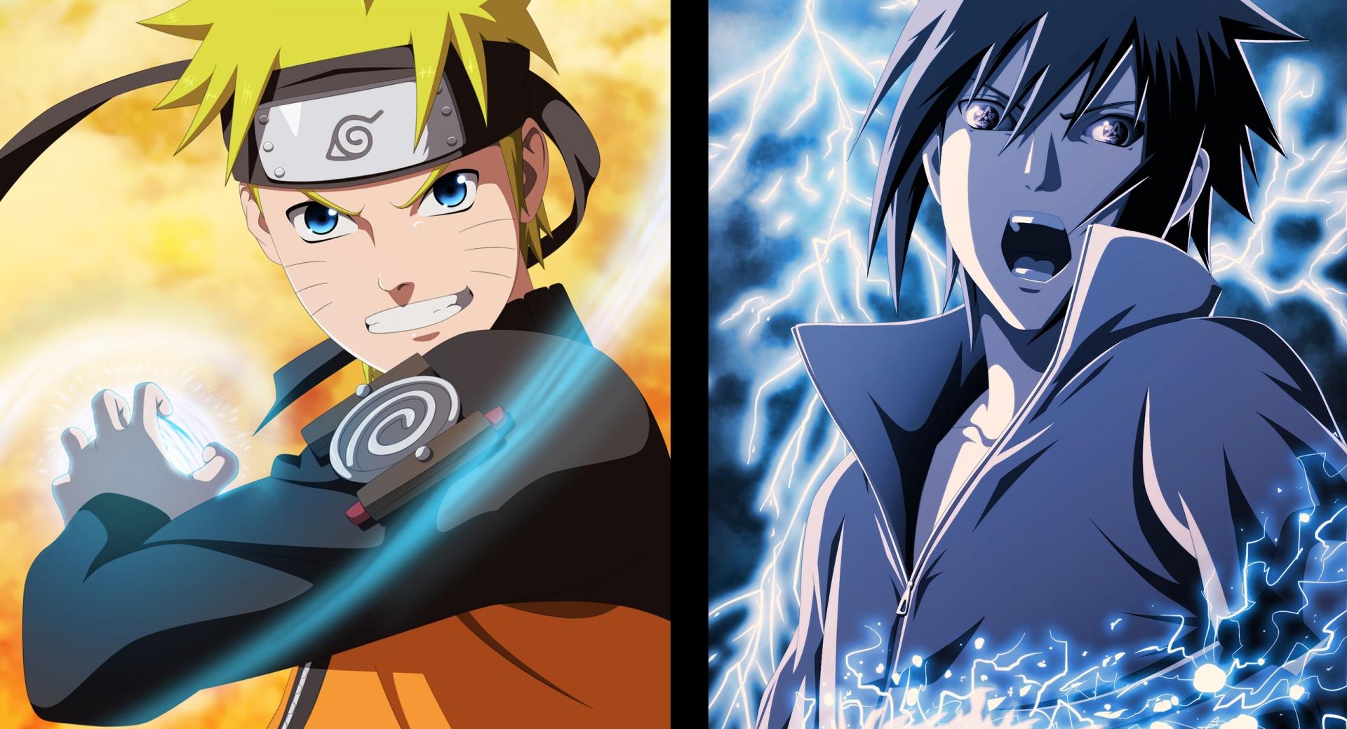 Naruto and Sasuke - Opposites at 2048 x 2048 iPad size wallpapers HD quality