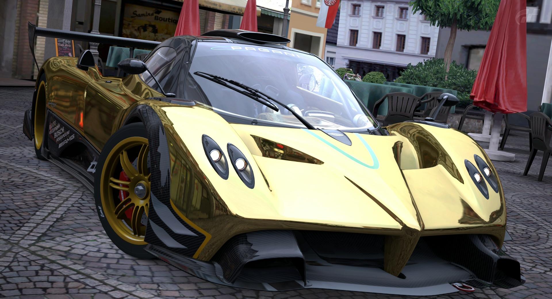 Pagani Zonda R Gold at 750 x 1334 iPhone 6 size wallpapers HD quality
