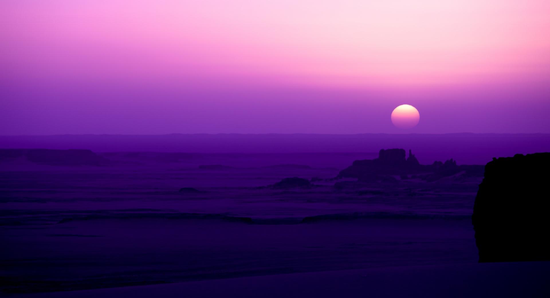 Purple Sunrise at 2048 x 2048 iPad size wallpapers HD quality