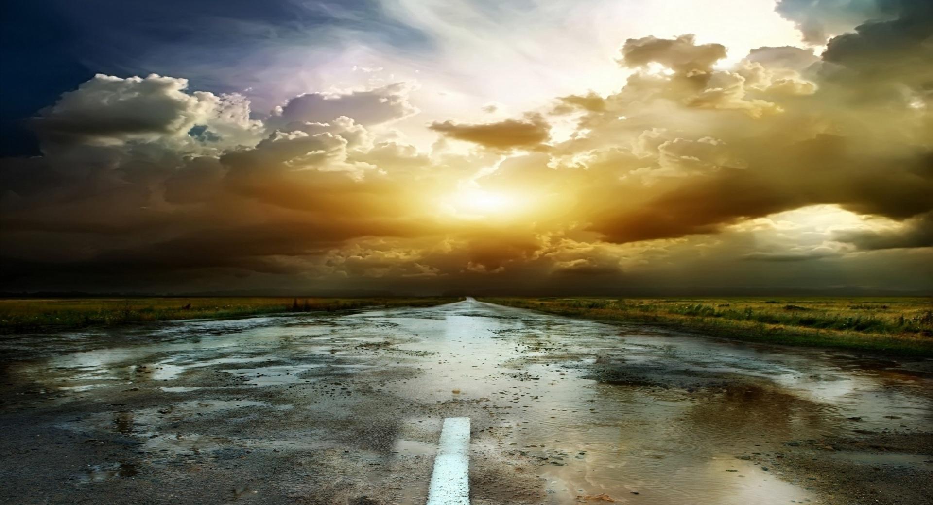 Road After Rain at 320 x 480 iPhone size wallpapers HD quality