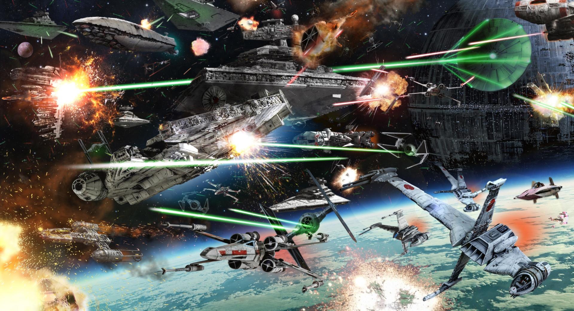 Star Wars - Space Battle at 1152 x 864 size wallpapers HD quality