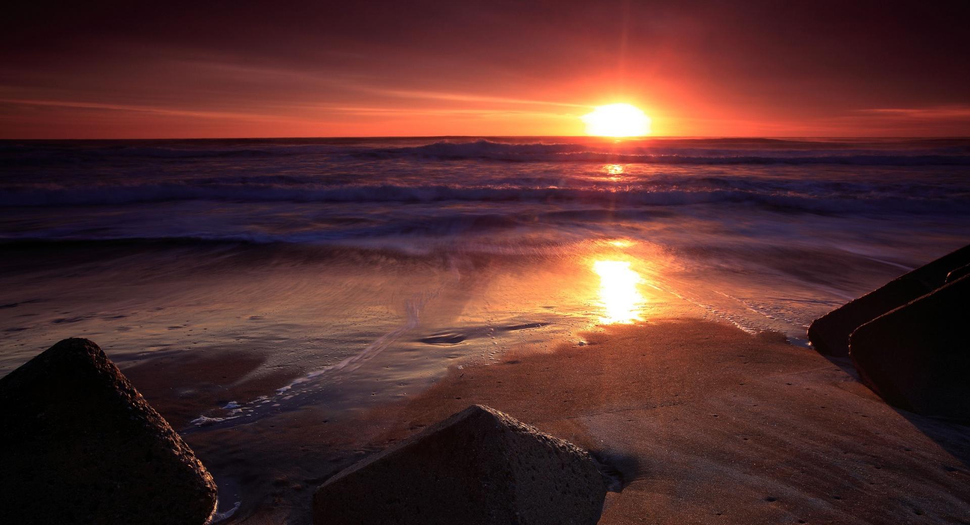 Stones On The Beach, Sunset at 750 x 1334 iPhone 6 size wallpapers HD quality